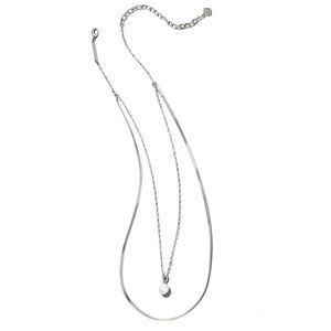 Lindsay Silver Multi Strand Necklace in White Pearl